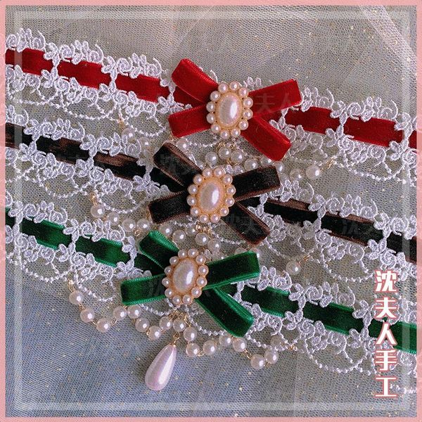 pendant necklaces original lolita necklace cute girl versatile gem pearl bow lace, Silver
pendant necklaces original lolita necklace cute girl versatile gem pearl bow lace, Silver