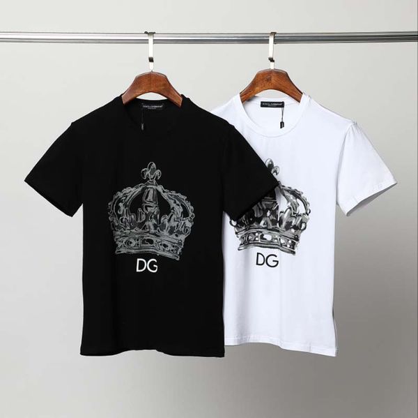 designers t shirts mens for summer womens t-shirt fashion tide letter print casual men women crew neck g39, White;black