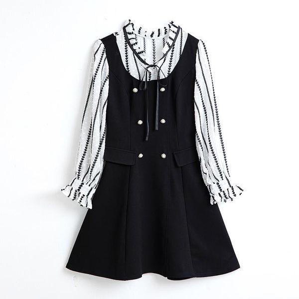 casual dresses vsue women black striped patchwork bow stand collar button long sleeve empire a line elegant mini dress female d2447, Black;gray
casual dresses vsue women black striped patchwork bow stand collar button long sleeve empire a line elegant mini dress female d2447, Black;gray