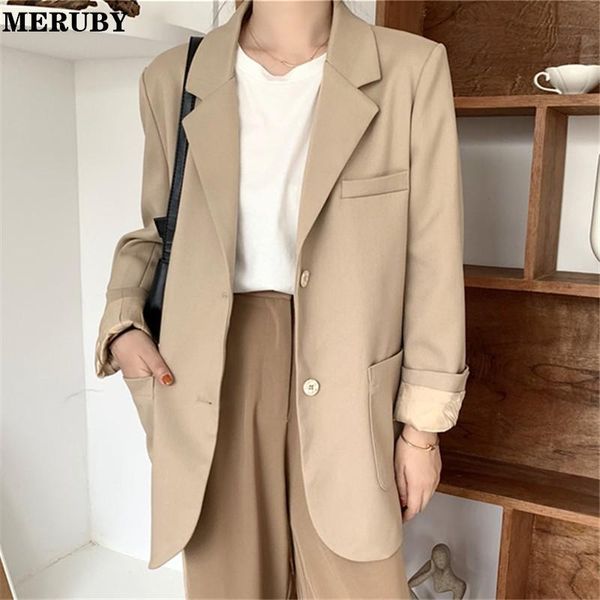 women's suits & blazers chic korean loose women suit blazer full sleeve notched collar single breasted pockets jacket office ladies wor, White;black
women's suits & blazers chic korean loose women suit blazer full sleeve notched collar single breasted pockets jacket office ladies wor, White;black