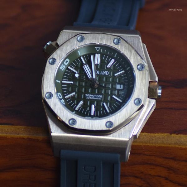 hruodland bronze men automatic watches fashion miyota 9015 mov't diving wrist watch 20atm mechanical big for male wristwatches, Slivery;brown
hruodland bronze men automatic watches fashion miyota 9015 mov't diving wrist watch 20atm mechanical big for male wristwatches, Slivery;brown