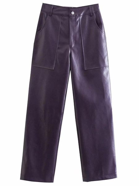 women's pants & capris adherebling 2022 za woman casual trousers autumn pockets button front high waist faux pu leather straight ankle, Black;white
women's pants & capris adherebling 2022 za woman casual trousers autumn pockets button front high waist faux pu leather straight ankle, Black;white