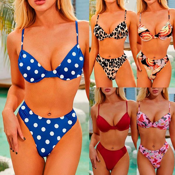 women's swimwear bikini set two piece lace-up leopard leaf tankini swimsuit european and american ins style gathered, White;black
women's swimwear bikini set two piece lace-up leopard leaf tankini swimsuit european and american ins style gathered, White;black