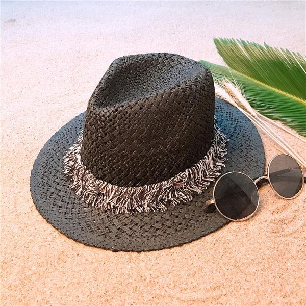 stingy brim hats 2021 sun hat summer women men raffia straw tassel elegant lady queen homburg panama gentleman dad beach cap, Blue;gray
stingy brim hats 2021 sun hat summer women men raffia straw tassel elegant lady queen homburg panama gentleman dad beach cap, Blue;gray