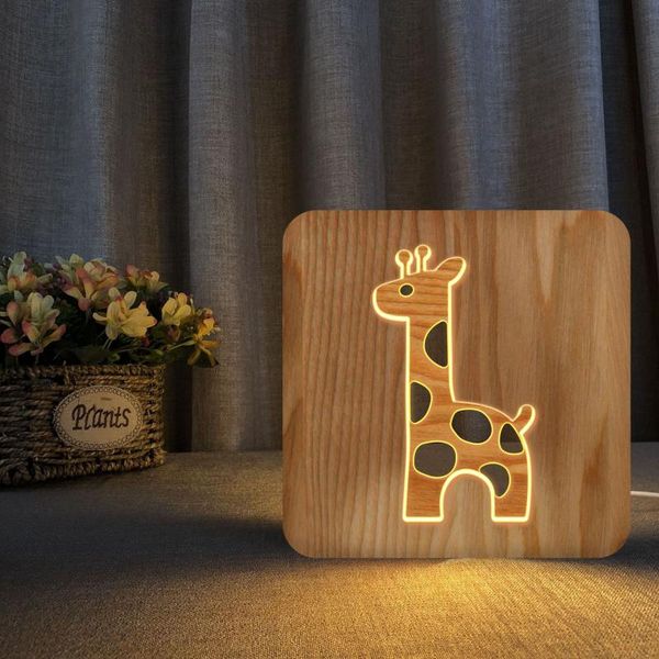 night lights giraffe 3d led wooden children bedroom living room decoration wood hollow carving table lamp warm white light
night lights giraffe 3d led wooden children bedroom living room decoration wood hollow carving table lamp warm white light