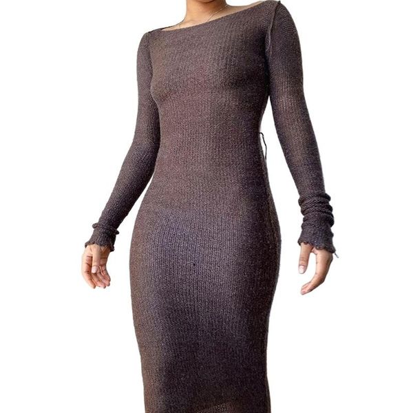 casual dresses autumn solid color knitted women dress long pile up sleeve o-neck maxi slim party clubwear vestidos, Black;gray
casual dresses autumn solid color knitted women dress long pile up sleeve o-neck maxi slim party clubwear vestidos, Black;gray