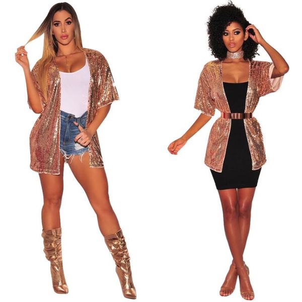 women's jackets ar5359 european and american 2021 sequin cardigan short-sleeved jacket without belt, Black;brown
women's jackets ar5359 european and american 2021 sequin cardigan short-sleeved jacket without belt, Black;brown