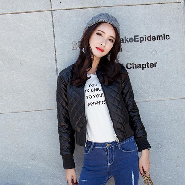 women's jackets juantalk winter autumn slim cotton-padded thickening women pu leather jacket motorcycle short design top, Black;brown
women's jackets juantalk winter autumn slim cotton-padded thickening women pu leather jacket motorcycle short design top, Black;brown