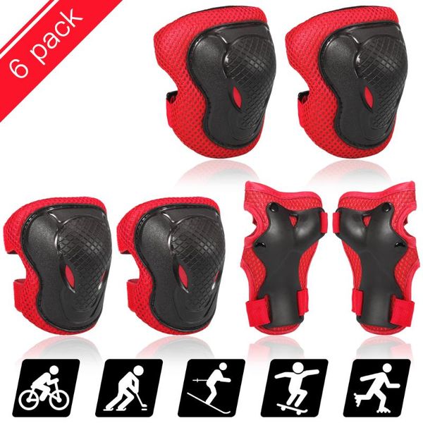kids knee pads set 6 in 1 protective gear kit elbow with wrist guards children sports safety protection cycling, Black;gray
kids knee pads set 6 in 1 protective gear kit elbow with wrist guards children sports safety protection cycling, Black;gray