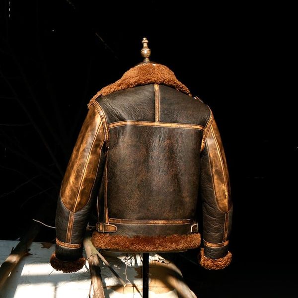 men's leather & faux us cdj-116 european size super warm genuine sheep coat mens big b3 shearling bomber military fur jacket, Black
men's leather & faux us cdj-116 european size super warm genuine sheep coat mens big b3 shearling bomber military fur jacket, Black