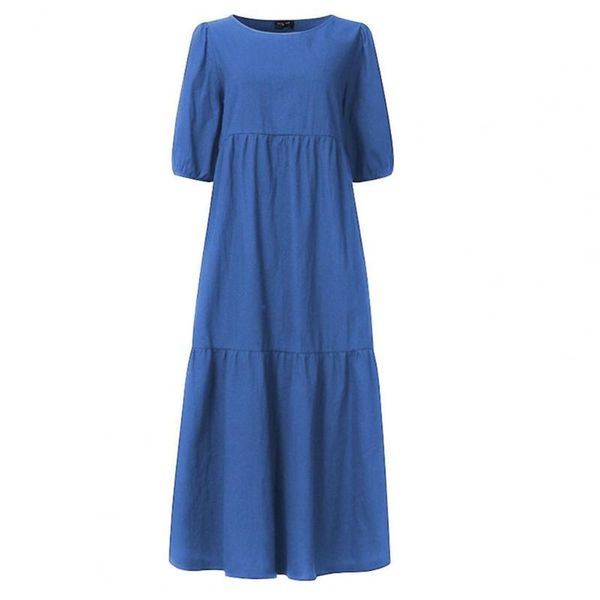 casual dresses stylish midi dress cotton-flax solid color comfortable short sleeve loose, Black;gray
casual dresses stylish midi dress cotton-flax solid color comfortable short sleeve loose, Black;gray