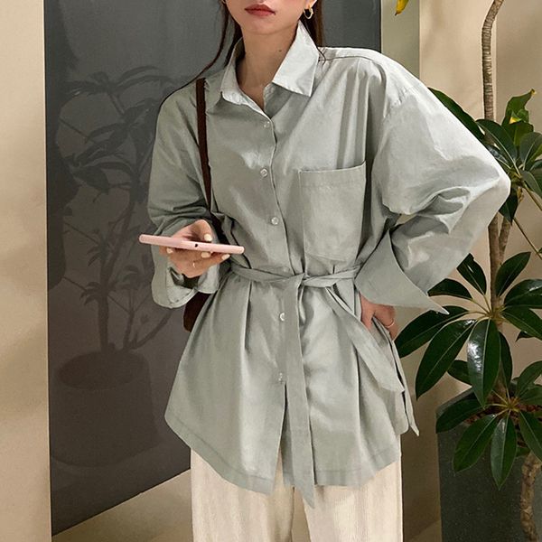 4colors 2021 spring autumn womens blouse fashion korean style causal soild color lace up shirt women loose (f4232, White
4colors 2021 spring autumn womens blouse fashion korean style causal soild color lace up shirt women loose (f4232, White