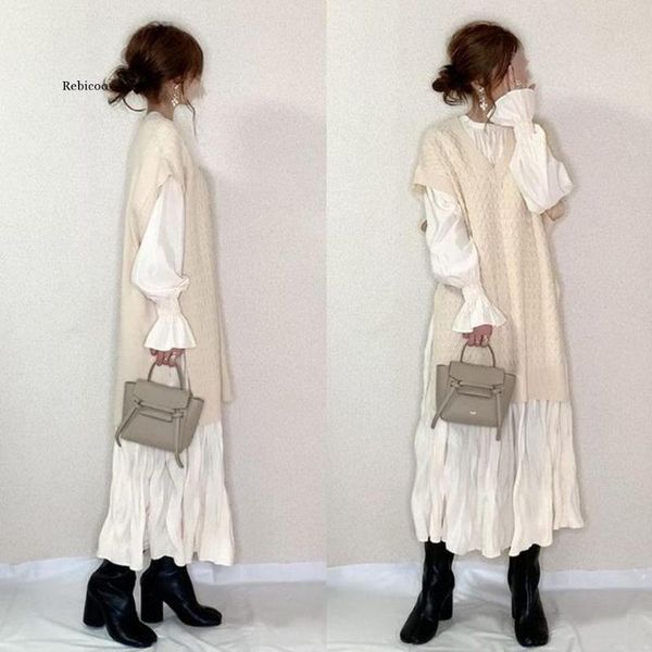 casual dresses women's dress one piece korea flared sleeve pullover fashion female white folds design loose maxi long, Black;gray
casual dresses women's dress one piece korea flared sleeve pullover fashion female white folds design loose maxi long, Black;gray