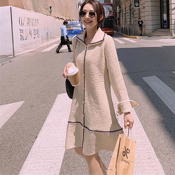 women's knits & tees graceful woolen skirt knee loose knit dress style for autumn and winter outdoor, White
women's knits & tees graceful woolen skirt knee loose knit dress style for autumn and winter outdoor, White
