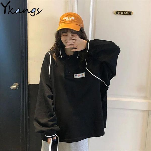 women's hoodies & sweatshirts korean loose collar women pullover autumn long sleeves ladies tracksuit outdoor leisure solid color overs, Black
women's hoodies & sweatshirts korean loose collar women pullover autumn long sleeves ladies tracksuit outdoor leisure solid color overs, Black