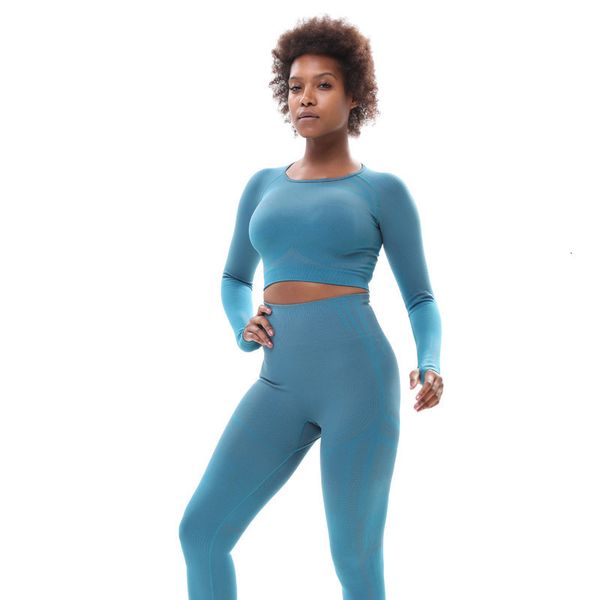 women's tracksuits yoga seamless long sleeve suit knitted hip lifting elastic fitness exercise two piece set, Gray
women's tracksuits yoga seamless long sleeve suit knitted hip lifting elastic fitness exercise two piece set, Gray