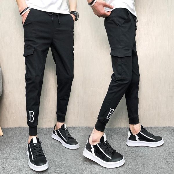 men's pants spring and summer fashion nine points beam casual slim feet clothing sweat bex0, Black
men's pants spring and summer fashion nine points beam casual slim feet clothing sweat bex0, Black