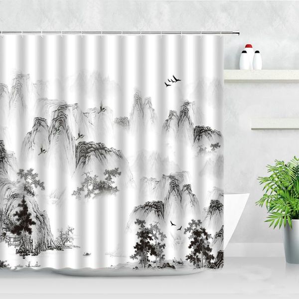 chinese style ink painting landscape shower curtains forest mountain natural scenery waterproof bathroom decor bath curtain set
chinese style ink painting landscape shower curtains forest mountain natural scenery waterproof bathroom decor bath curtain set