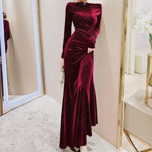 casual dresses women 2021 spring autumn vintage long sleeve velvet dress female slim elegant evening party ladies vestido s985, Black;gray
casual dresses women 2021 spring autumn vintage long sleeve velvet dress female slim elegant evening party ladies vestido s985, Black;gray