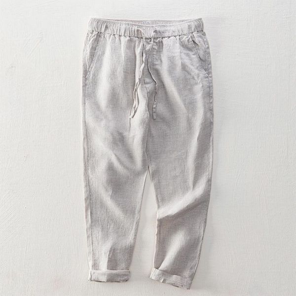 summer fashion japan style men solid color elastic natural cotton linen thin breathable ankle length pants simple casual trouser men's, Black
summer fashion japan style men solid color elastic natural cotton linen thin breathable ankle length pants simple casual trouser men's, Black