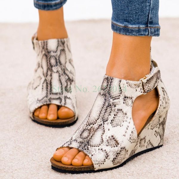 sandals ladies ankle hollow fashion peep toe snake pattern platform wedge leopard wedge platform zipper, Black
sandals ladies ankle hollow fashion peep toe snake pattern platform wedge leopard wedge platform zipper, Black