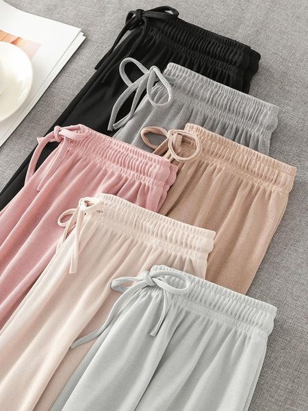 women's pants & capris ice silk wide-leg summer loose thin high waist trousers sense of falling nine points casual, Black;white
women's pants & capris ice silk wide-leg summer loose thin high waist trousers sense of falling nine points casual, Black;white