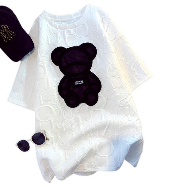 men's t-shirts 2021 summer women's wear medium and long design bear tee cotton short sleeve, White;black
men's t-shirts 2021 summer women's wear medium and long design bear tee cotton short sleeve, White;black