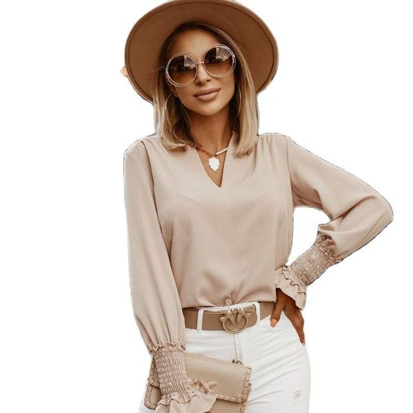 women's blouses & shirts 2021 women autumn simple cuffs shirt v neck solid for girls 3 colors office clothes drop m734, White
women's blouses & shirts 2021 women autumn simple cuffs shirt v neck solid for girls 3 colors office clothes drop m734, White