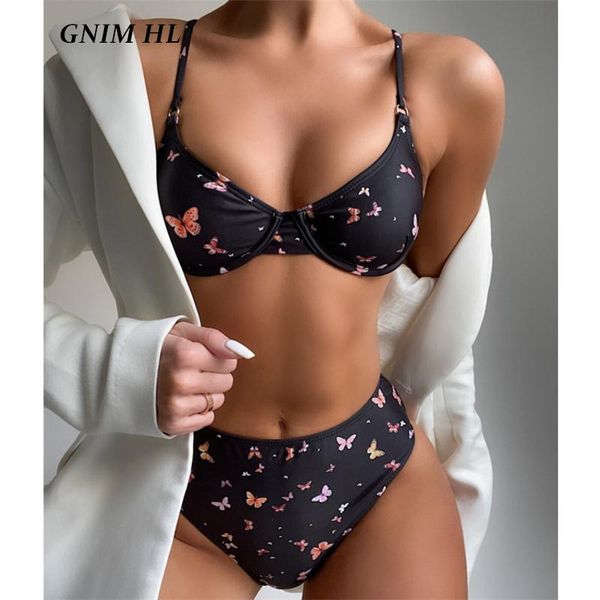 women's swimwear gnim high waist bikini women push up 2 pieces set beachwear butterfly print backless swimsuit cut bathing suit, White;black
women's swimwear gnim high waist bikini women push up 2 pieces set beachwear butterfly print backless swimsuit cut bathing suit, White;black