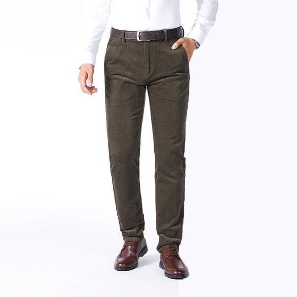 men's pants browon brand fashion corduroy men autumn winter cotton solid color smart casual clothing mid straight trousers, Black
men's pants browon brand fashion corduroy men autumn winter cotton solid color smart casual clothing mid straight trousers, Black