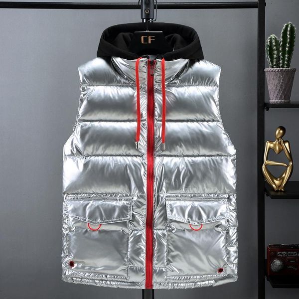 men's vests 2021 thicken vest men casual winter waterproof warm hooded big pockets sleeveless coat hat detachable plus size, Black;white
men's vests 2021 thicken vest men casual winter waterproof warm hooded big pockets sleeveless coat hat detachable plus size, Black;white