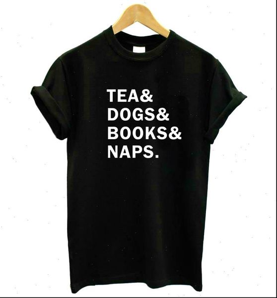 tea dogs books naps letters women cotton casual funny yong girl tee drop ship s 224, White
tea dogs books naps letters women cotton casual funny yong girl tee drop ship s 224, White