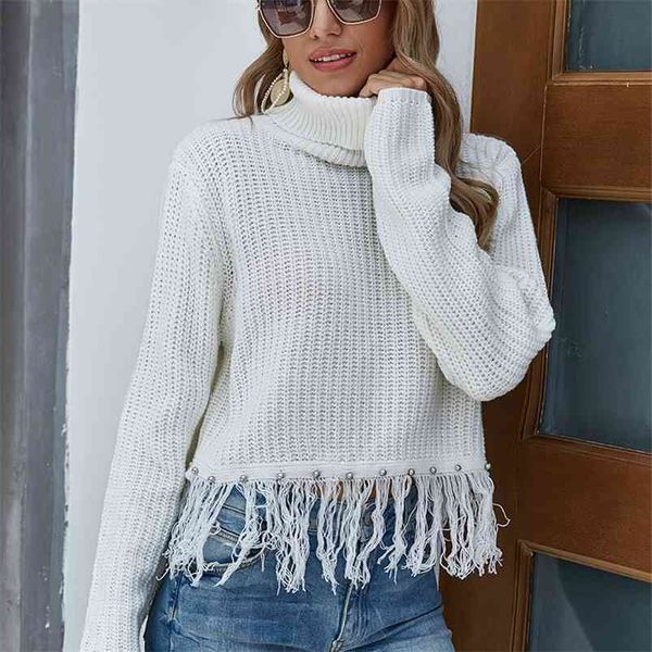 tassel beaded turtleneck white sweater pullovers women knitted hollow out cropped jumper autumn winter vintage 210427, White;black
tassel beaded turtleneck white sweater pullovers women knitted hollow out cropped jumper autumn winter vintage 210427, White;black
