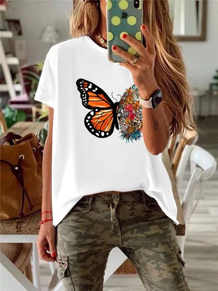 women 2021 butterfly summer print lady t-shirts o-neck t shirt ladies short sleeve graphic female tee t-shirt women's, White
women 2021 butterfly summer print lady t-shirts o-neck t shirt ladies short sleeve graphic female tee t-shirt women's, White