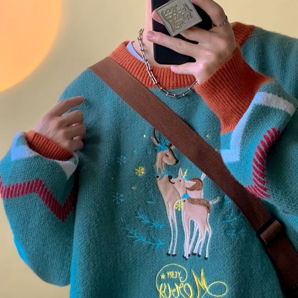 men's sweaters privathinker - men's christmas sweater, warm sweater with cute deer pattern, kawaii casual wear for men and women,, White;black
men's sweaters privathinker - men's christmas sweater, warm sweater with cute deer pattern, kawaii casual wear for men and women,, White;black