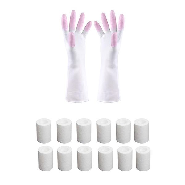2x silicone cleaning gloves magic dish washing pink & 12pc water outlet purifier universal faucet filter disposable
2x silicone cleaning gloves magic dish washing pink & 12pc water outlet purifier universal faucet filter disposable