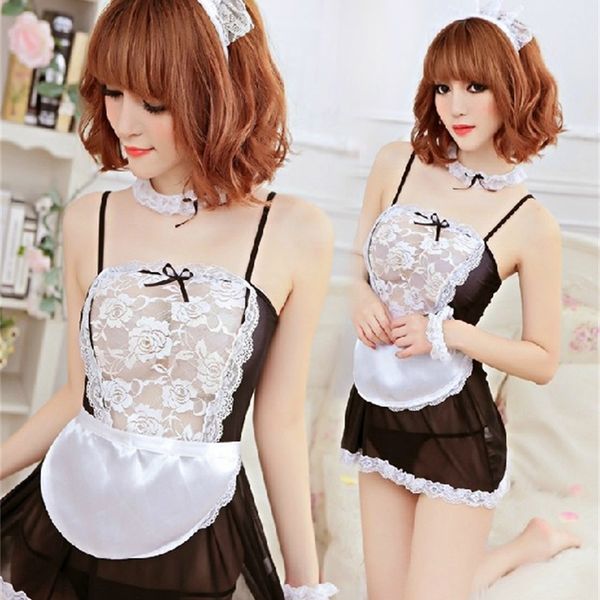 set underwear perspective mesh lace role play playful maid uniform seductive maid suit, Black;white
set underwear perspective mesh lace role play playful maid uniform seductive maid suit, Black;white