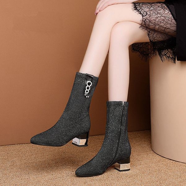 shoes elastic woman mid heels sock boots women booties autumn/winter shoes pointed toe rhinestone footware black 11yg
shoes elastic woman mid heels sock boots women booties autumn/winter shoes pointed toe rhinestone footware black 11yg