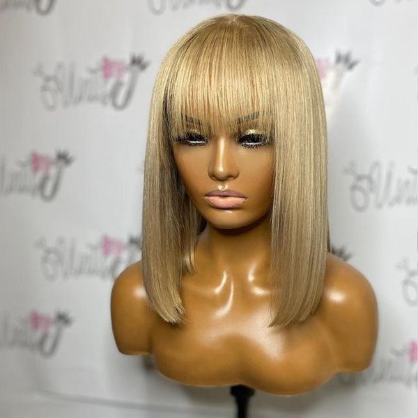 light ash blonde short bob 13x4 lace front human hair wigs with bangs 200density glueless fringe transparent remy, Black;brown
light ash blonde short bob 13x4 lace front human hair wigs with bangs 200density glueless fringe transparent remy, Black;brown