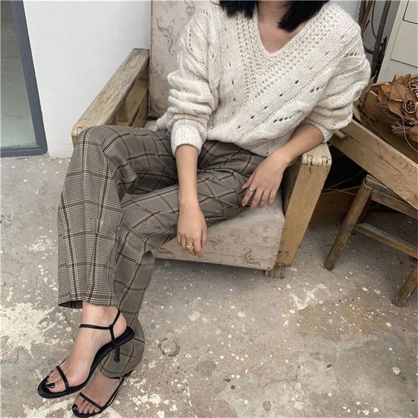 women's pants & capris fabric comfortable plaid mop loose suit wide leg women, Black;white
women's pants & capris fabric comfortable plaid mop loose suit wide leg women, Black;white
