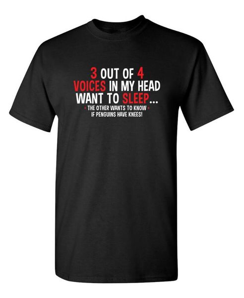 men's t-shirts three out of four voices in my head humor graphic novelty funny t shirt, White;black
men's t-shirts three out of four voices in my head humor graphic novelty funny t shirt, White;black