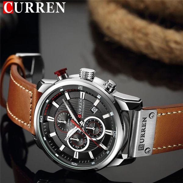 wristwatches chronograph quartz watch men sports watches military army male wrist clock curren relogio masculino 8291, Slivery;brown
wristwatches chronograph quartz watch men sports watches military army male wrist clock curren relogio masculino 8291, Slivery;brown