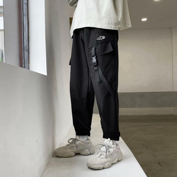 men's pants 2021 autumn functional wind overalls tide brand tie-foot ribbon loose straight super fire cec casual, Black
men's pants 2021 autumn functional wind overalls tide brand tie-foot ribbon loose straight super fire cec casual, Black