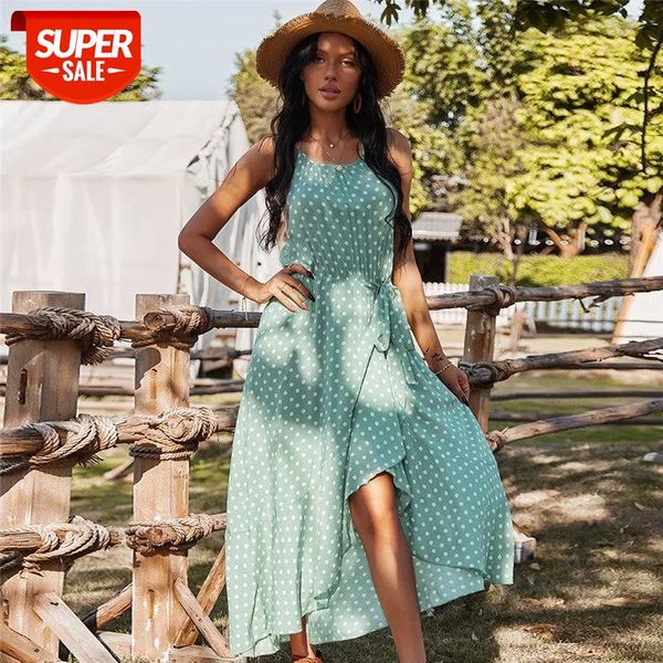Polka Dot Spaghetti Strap Dress Women Casual Slim Long Spring Summer Dress For Women New Elegant Holiday Style #VF6W, White;black
Polka Dot Spaghetti Strap Dress Women Casual Slim Long Spring Summer Dress For Women New Elegant Holiday Style #VF6W, White;black