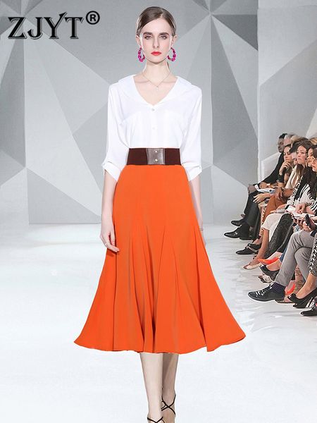 2022 new fashion runway spring two piece dress sets for women europe style white blouse with midi skirt suits casual lady outfit
2022 new fashion runway spring two piece dress sets for women europe style white blouse with midi skirt suits casual lady outfit