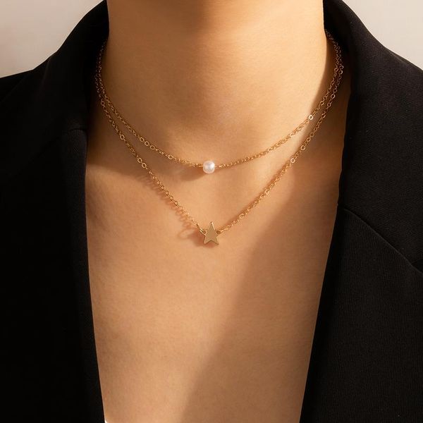 huangtang minimalist pearl star necklace for women girls charming double layer clavicle chain birthday gift fashion jewelry chains, Silver
huangtang minimalist pearl star necklace for women girls charming double layer clavicle chain birthday gift fashion jewelry chains, Silver
