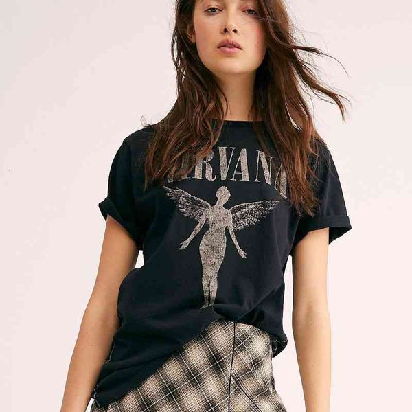 women's t-shirt black angel cartoon print t shirt cotton summer graphic tees fashion basic t-shirt casualholiday q68e, White
women's t-shirt black angel cartoon print t shirt cotton summer graphic tees fashion basic t-shirt casualholiday q68e, White
