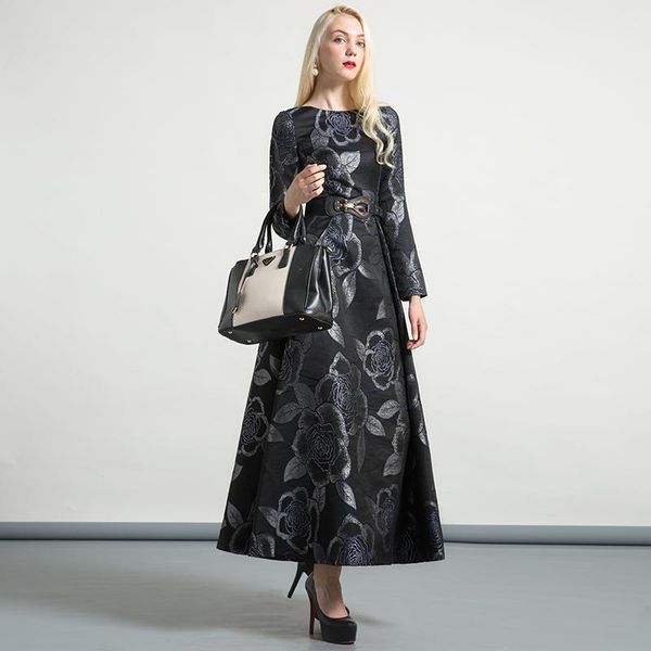 casual dresses df luxury vintage jacquard o-neck autumn long dress evening formal muslim women party night maxi 6442, Black;gray
casual dresses df luxury vintage jacquard o-neck autumn long dress evening formal muslim women party night maxi 6442, Black;gray