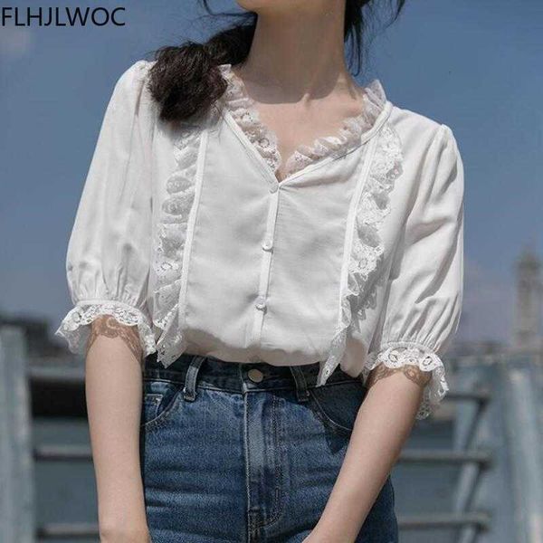 women's blouses & shirts summer cute sweet girls blusas women korea chic japanese style solid white single breasted button k4
women's blouses & shirts summer cute sweet girls blusas women korea chic japanese style solid white single breasted button k4