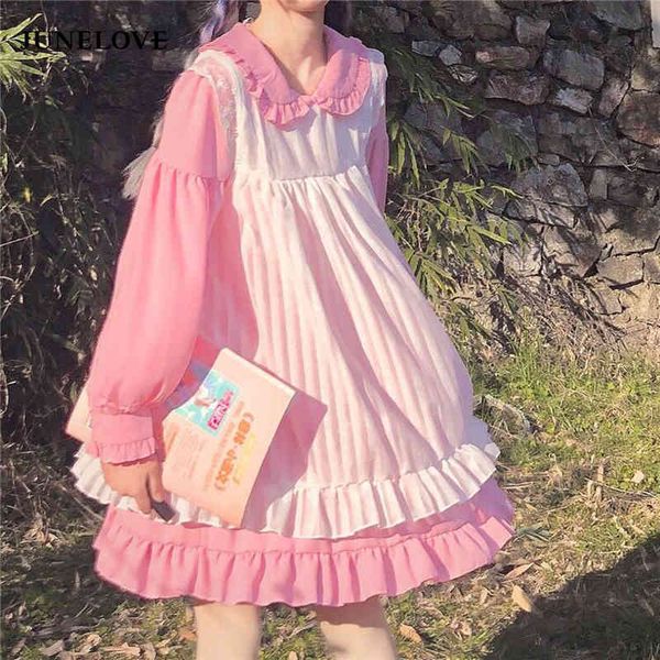 japanese sweet lolita op dress gothic soft girl cute vintage ruffle maid cosplay kawaii two-piece 210510, Black;gray
japanese sweet lolita op dress gothic soft girl cute vintage ruffle maid cosplay kawaii two-piece 210510, Black;gray
